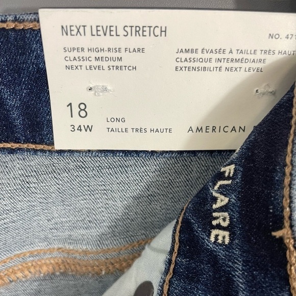 American Eagle Outfitters High Waist Flare Jean Long Classic Medium NWT - Picture 11 of 15